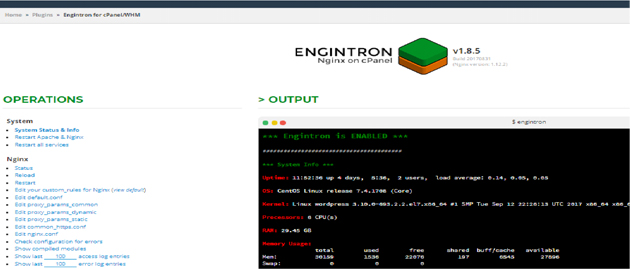 Engintron running on cPanel/WHM